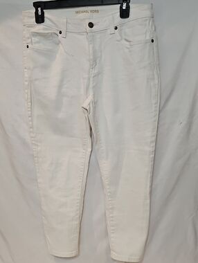 Michael Kors Off White Ankle Slim Cropped Jeans.  Size 8